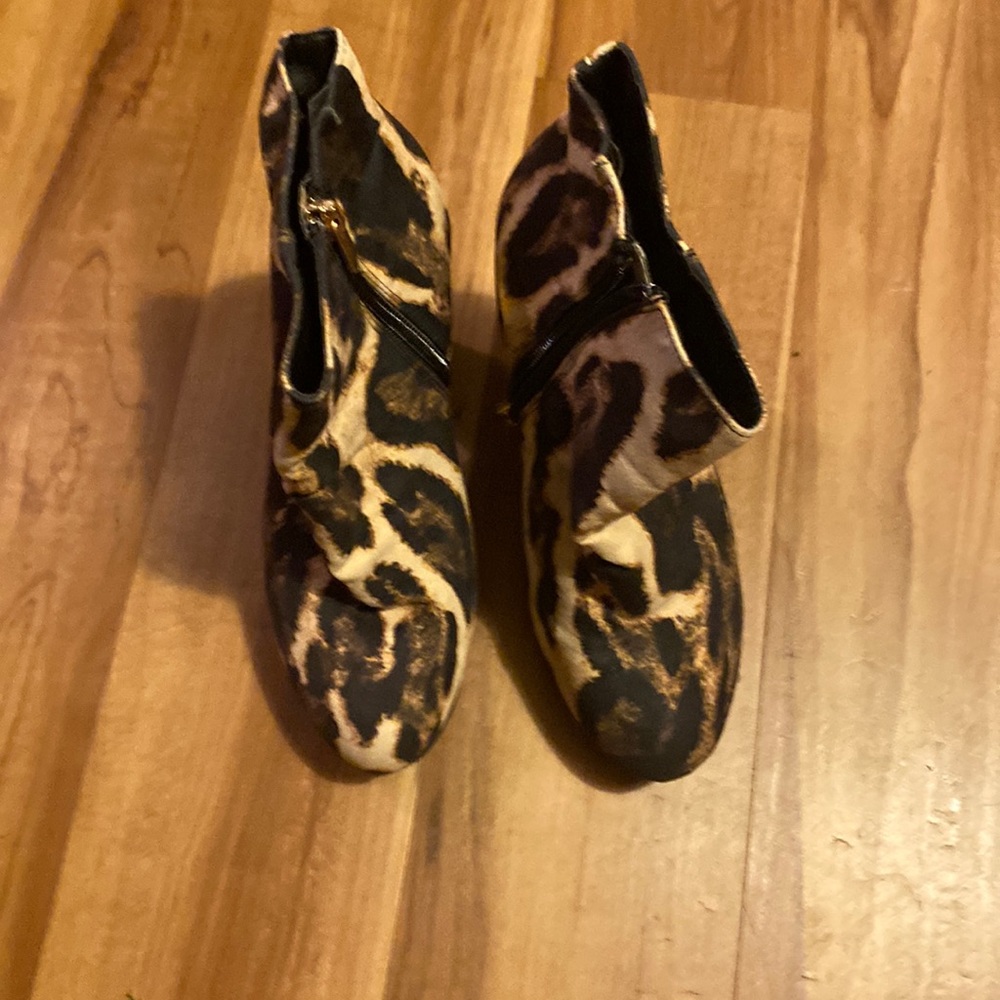 Bamboo leopard platform boot